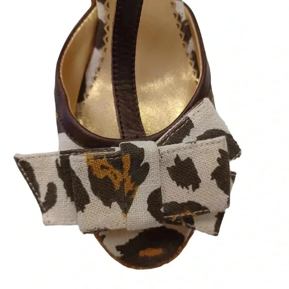 Poetic Licence Behave Yourself  Animal Canvas T Strap Wedge Peep Toe Size 39.5 - Picture 6 of 10
